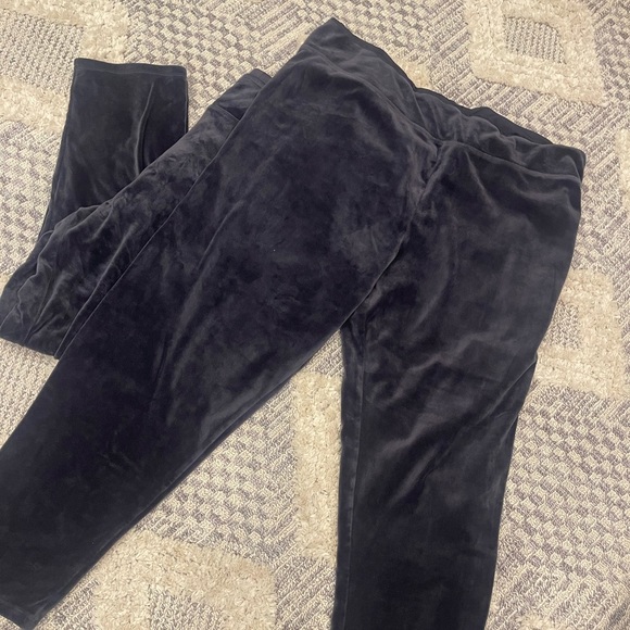 Cuddl Duds Velour Navy Blue Lounge Stretch Legging Pants Lot of 2 3X - Picture 2 of 3